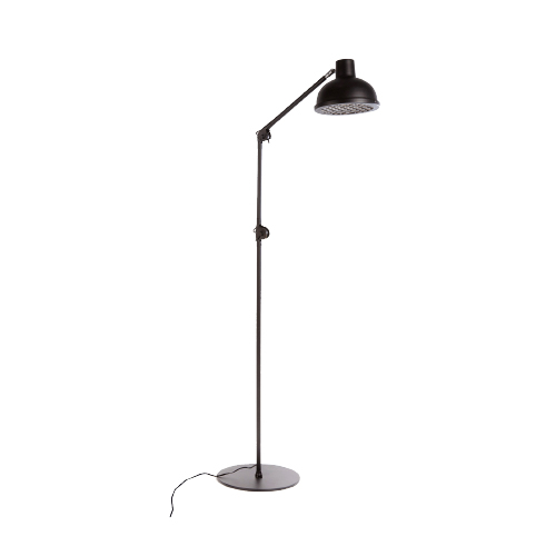 Lampara de pie tipo industrial E27 negra